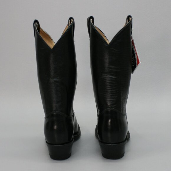 Vintage Justin Men\'s 10.5 C Narrow Black Leather Western Cowboy Boots M8049 USA main image 9